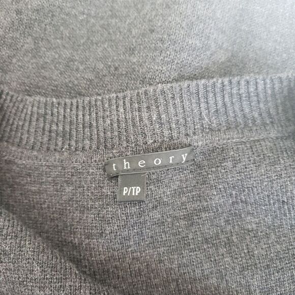 Theory Jenilee B New Steady Wool Gray Tunic Sweater Dress Short Sleeve Small - Picture 6 of 8